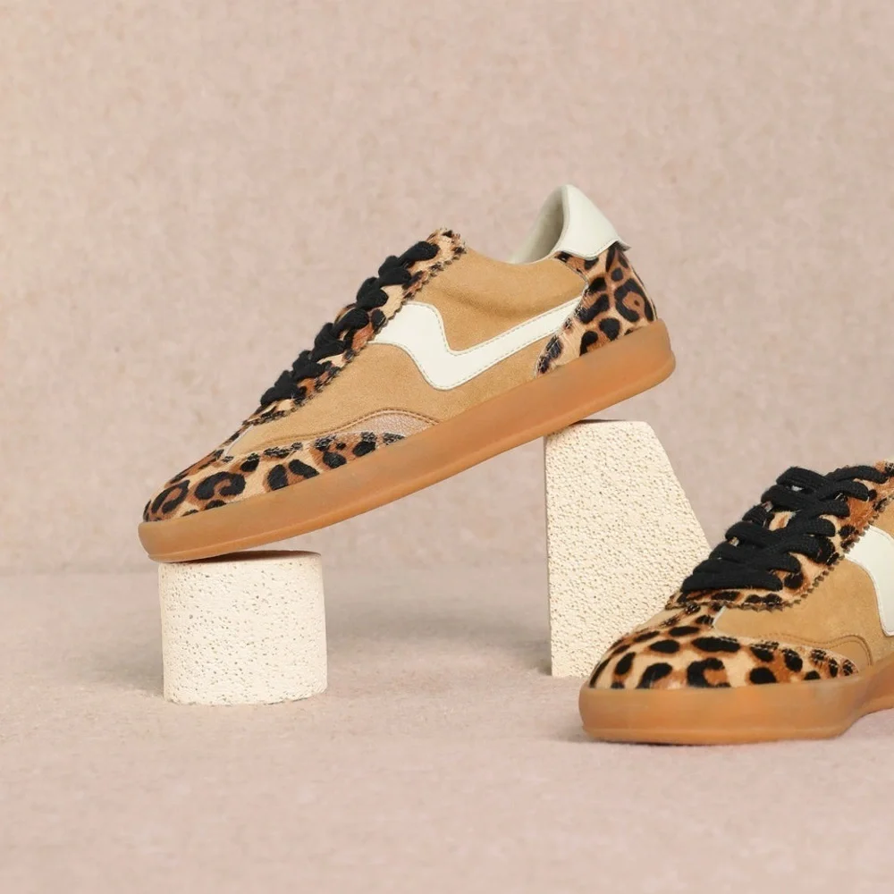 MI.IM Destiny Leopard Print Sneakers Animal 9 Shoes Casual Brown‎ Black Leather